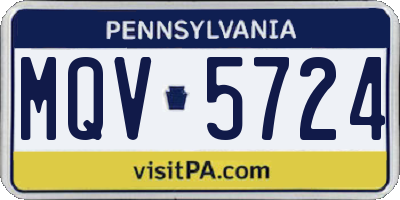 PA license plate MQV5724
