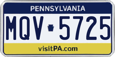PA license plate MQV5725