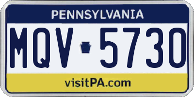 PA license plate MQV5730