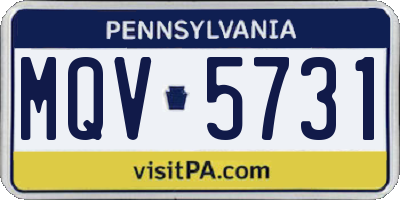 PA license plate MQV5731