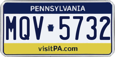 PA license plate MQV5732