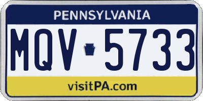 PA license plate MQV5733