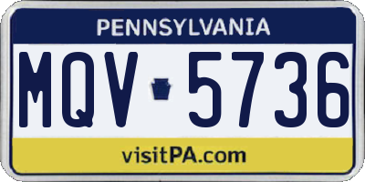 PA license plate MQV5736