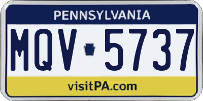 PA license plate MQV5737