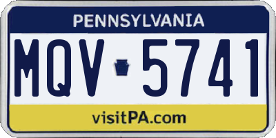 PA license plate MQV5741