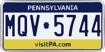 PA license plate MQV5744