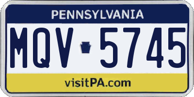 PA license plate MQV5745
