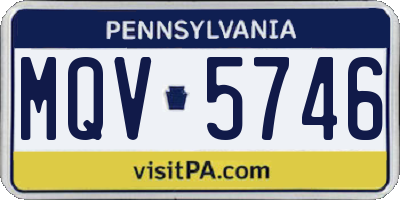 PA license plate MQV5746