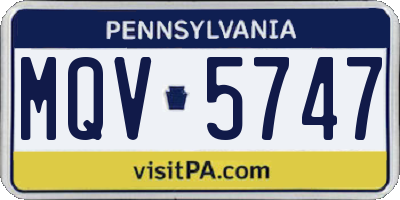 PA license plate MQV5747