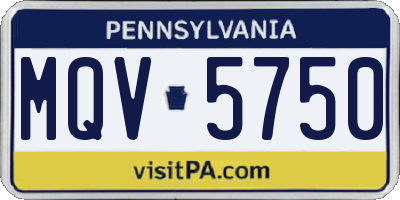 PA license plate MQV5750