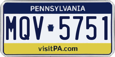 PA license plate MQV5751