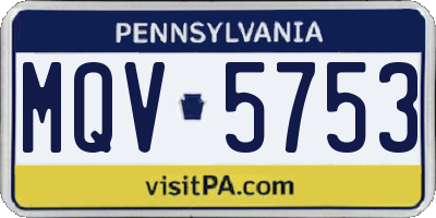 PA license plate MQV5753