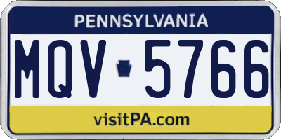 PA license plate MQV5766