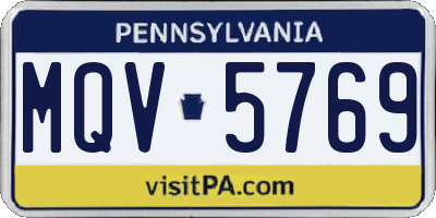 PA license plate MQV5769
