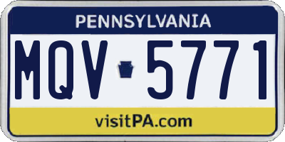 PA license plate MQV5771