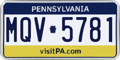 PA license plate MQV5781