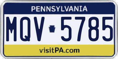 PA license plate MQV5785