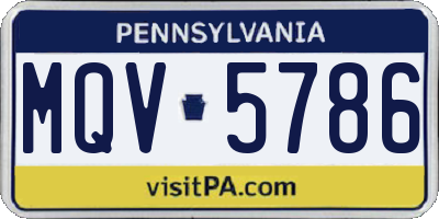 PA license plate MQV5786