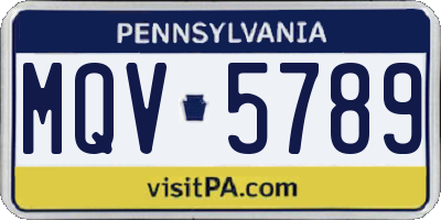 PA license plate MQV5789