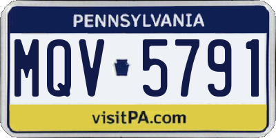 PA license plate MQV5791