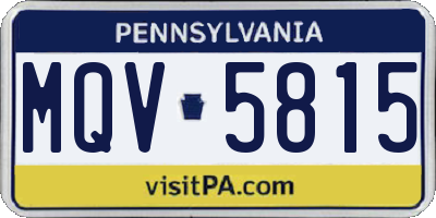 PA license plate MQV5815