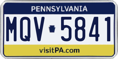 PA license plate MQV5841