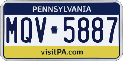 PA license plate MQV5887