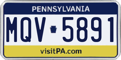PA license plate MQV5891