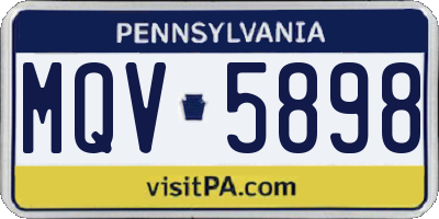 PA license plate MQV5898