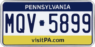 PA license plate MQV5899