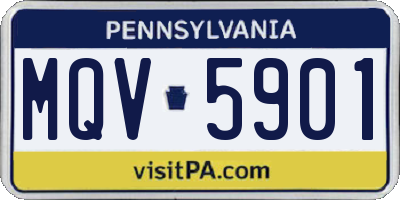 PA license plate MQV5901