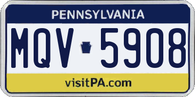 PA license plate MQV5908