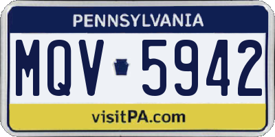 PA license plate MQV5942