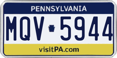 PA license plate MQV5944