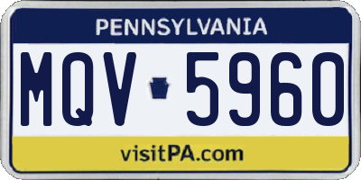 PA license plate MQV5960