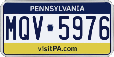 PA license plate MQV5976