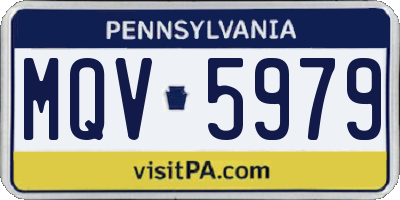 PA license plate MQV5979