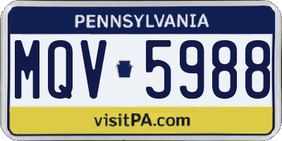 PA license plate MQV5988