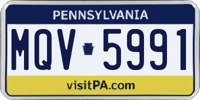 PA license plate MQV5991