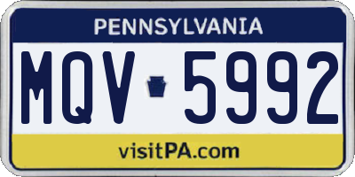 PA license plate MQV5992