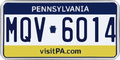 PA license plate MQV6014