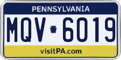 PA license plate MQV6019
