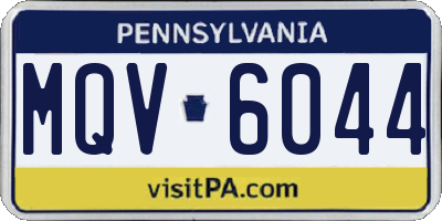PA license plate MQV6044