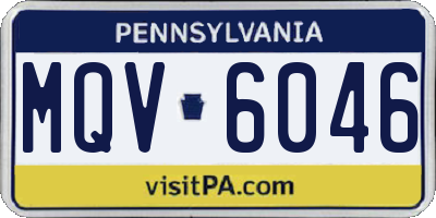 PA license plate MQV6046
