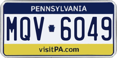 PA license plate MQV6049