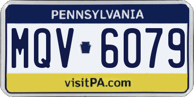 PA license plate MQV6079