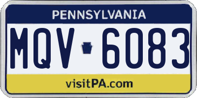 PA license plate MQV6083