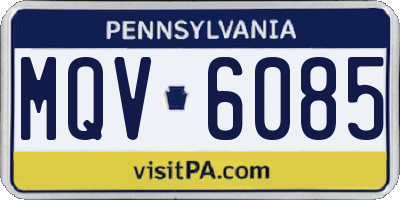 PA license plate MQV6085