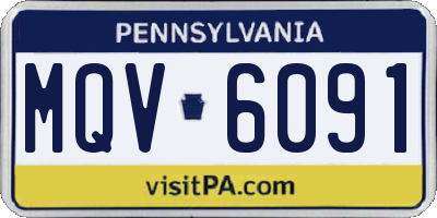 PA license plate MQV6091