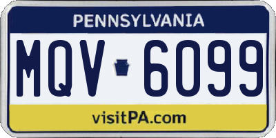 PA license plate MQV6099